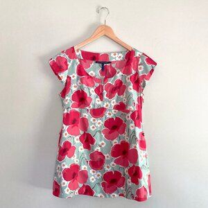 Anthropologie MON PETIT OISEAU 100% Silk Poppi Floral Blouse Sz M